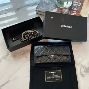 Chanel CC Gusset Classic Flap Wallet Quilt